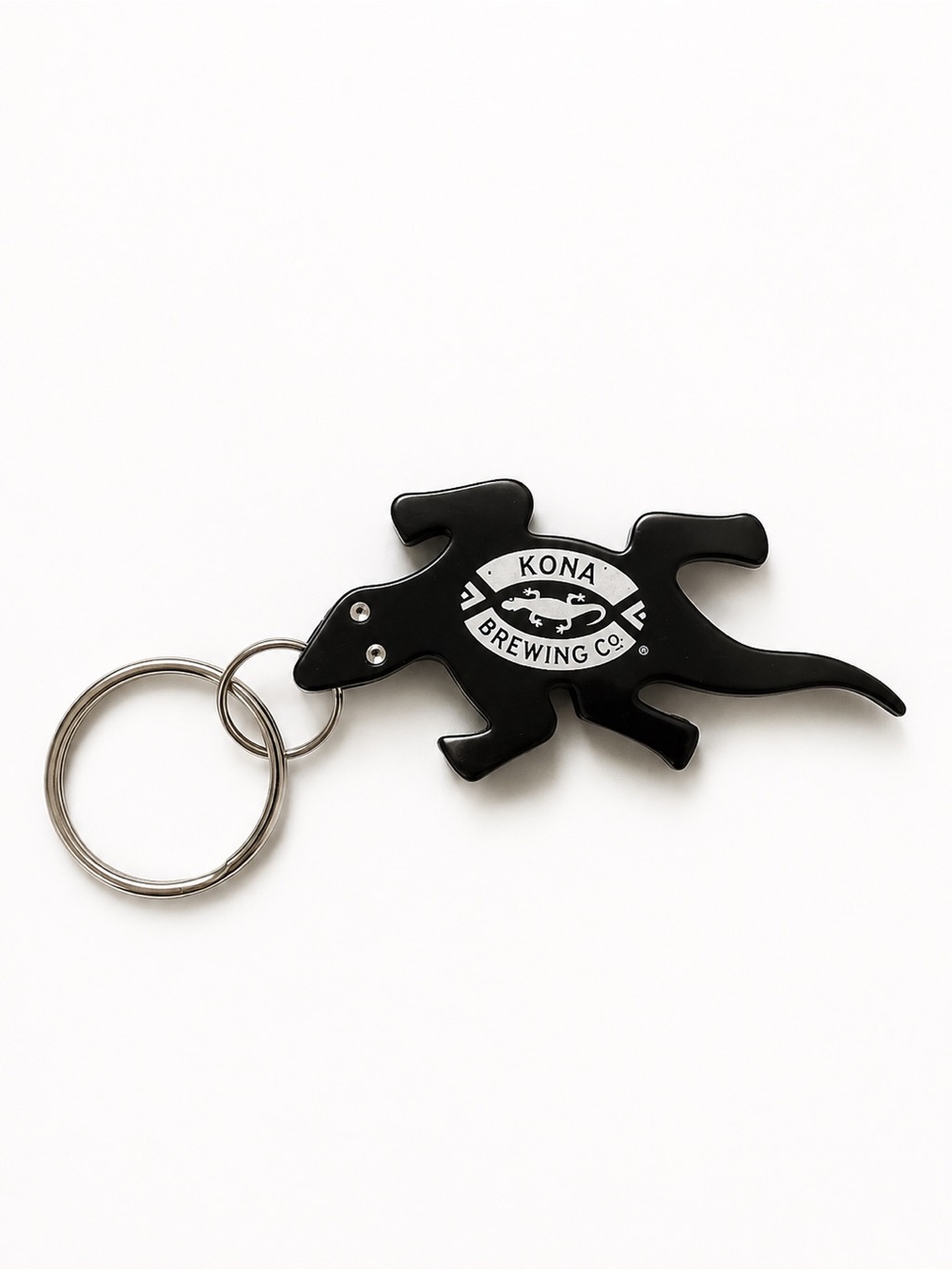 Kona Brewing Co Black Metal Bottle Opener Keychain Gecko Beer Collectible